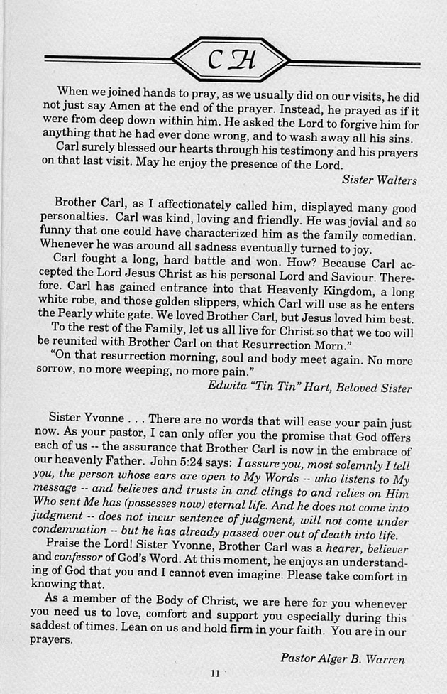 Funeral Booklet for Carl Christian Hansen - Page 8