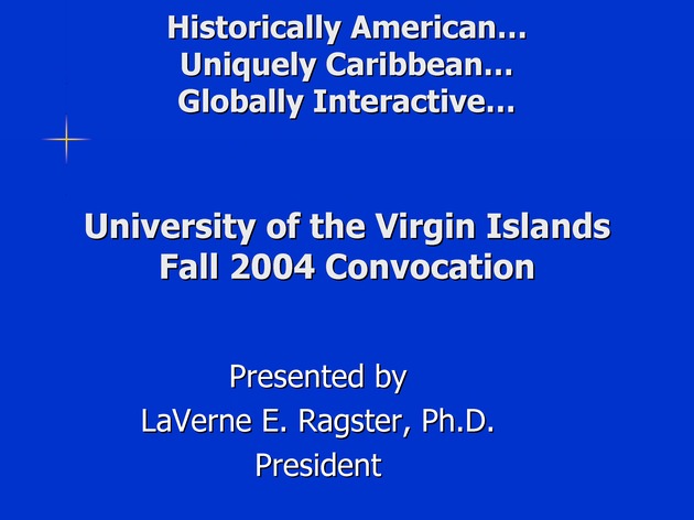 University of the Virgin Islands, Fall 2004 Convocation - Page 1