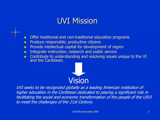 University of the Virgin Islands, Fall 2004 Convocation - Page 5