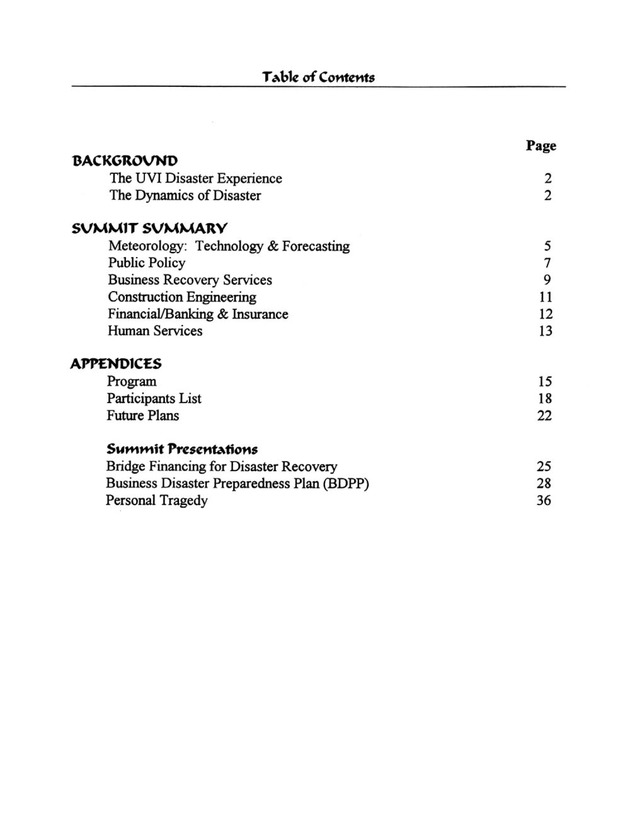 The Dynamics of Disaster: "Impact, Recovery, and Mitigation" - Page 1