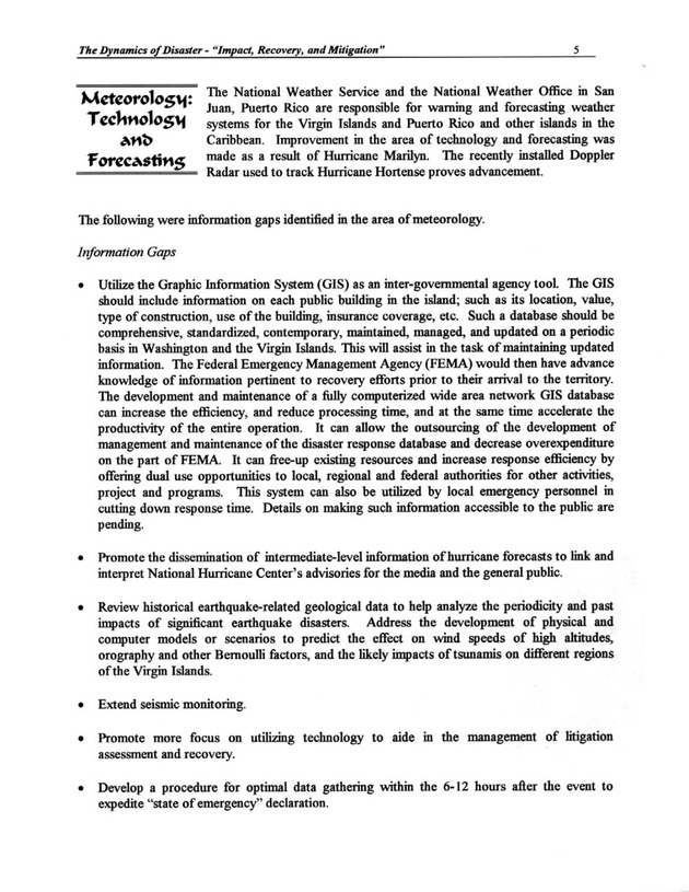 The Dynamics of Disaster: "Impact, Recovery, and Mitigation" - Page 5