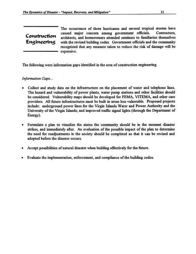 The Dynamics of Disaster: "Impact, Recovery, and Mitigation" - Page 11