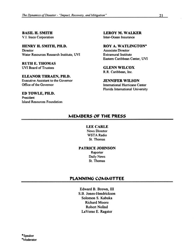 The Dynamics of Disaster: "Impact, Recovery, and Mitigation" - Page 21