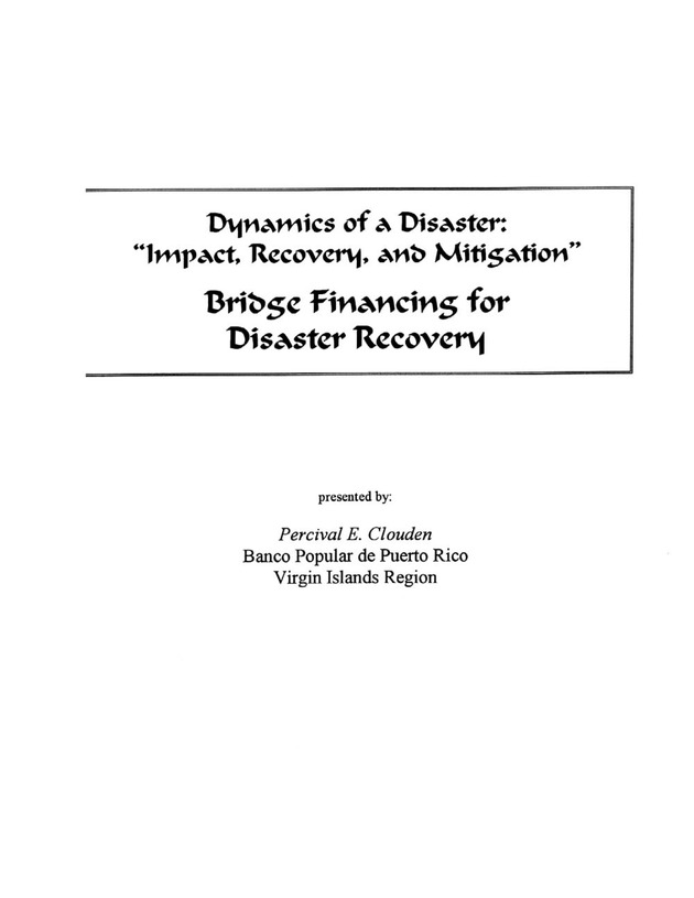 The Dynamics of Disaster: "Impact, Recovery, and Mitigation" - Page 25