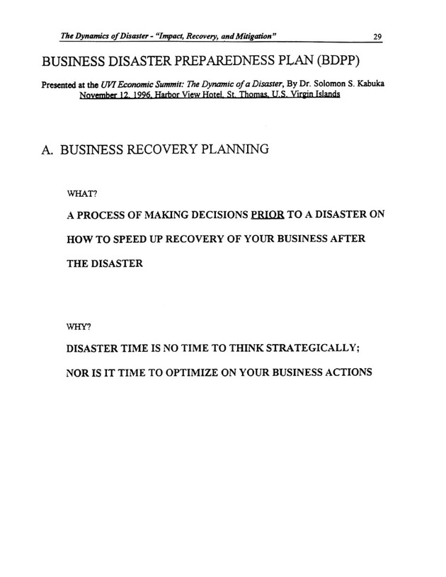 The Dynamics of Disaster: "Impact, Recovery, and Mitigation" - Page 29