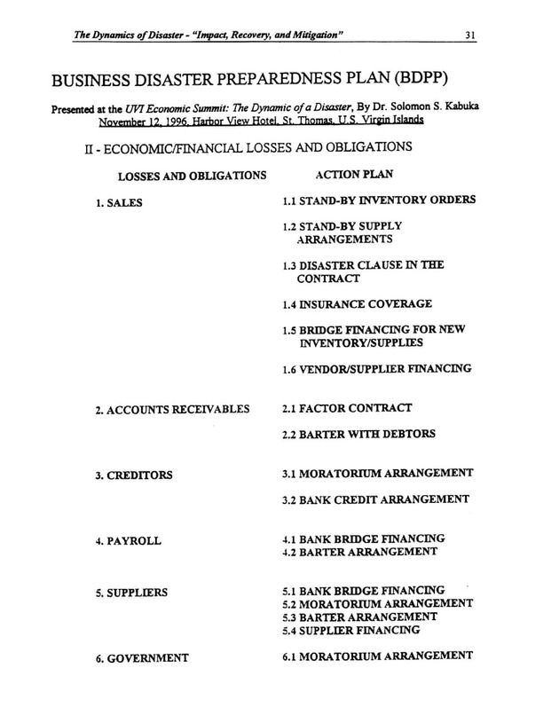 The Dynamics of Disaster: "Impact, Recovery, and Mitigation" - Page 31