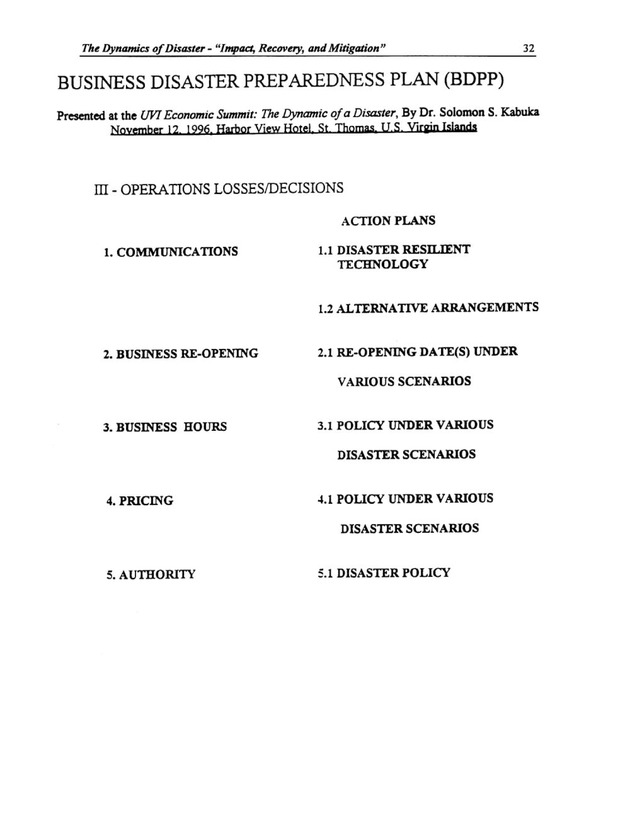 The Dynamics of Disaster: "Impact, Recovery, and Mitigation" - Page 32