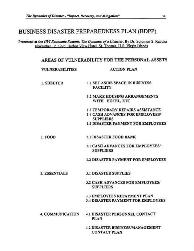 The Dynamics of Disaster: "Impact, Recovery, and Mitigation" - Page 34