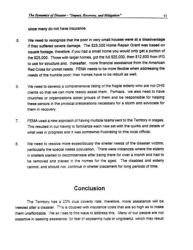 The Dynamics of Disaster: "Impact, Recovery, and Mitigation" - Page 41