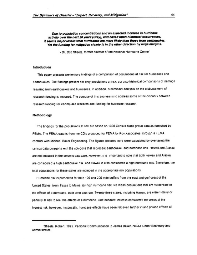 The Dynamics of Disaster: "Impact, Recovery, and Mitigation" - Page 44