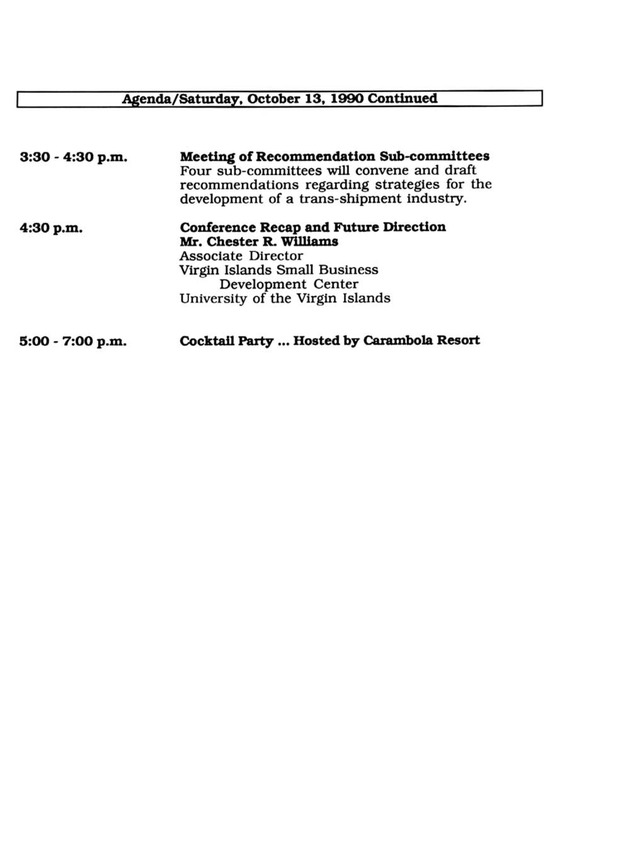 Developing a Transhipment Industry in the U. S. Virgin Islands for the Eastern Caribbean: 4th Annual Conference on International Trade and Investment - Page 13