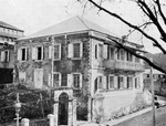 Panoramic view of St. Thomas Harbor, showing Charlotte Amalia and three of its four upon which the town is built