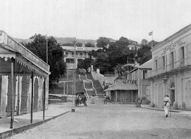 Front view of Grand Hotel and the 1829 building