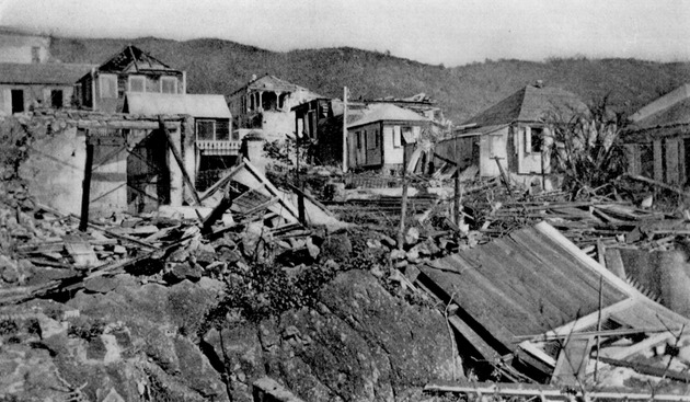 Jumbled mass of ruins following hurricane of 1916