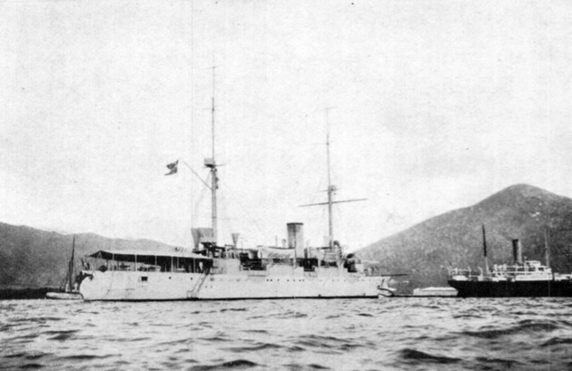 Danish cruiser Valkyrien [Danish naval vessel] in St. Thomas Harbor