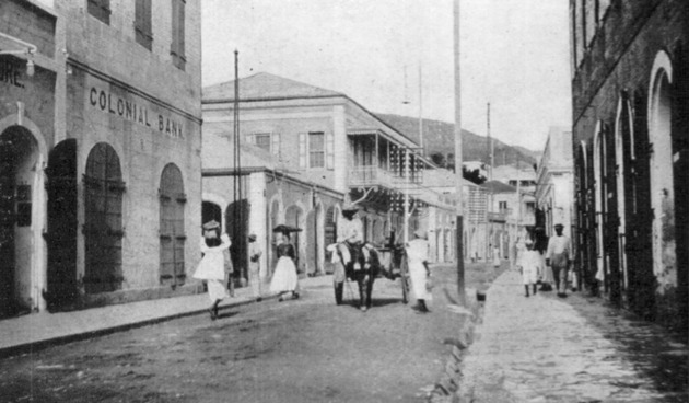 Colonial Bank and Main Street, Charlotte Amalia, St. Thomas