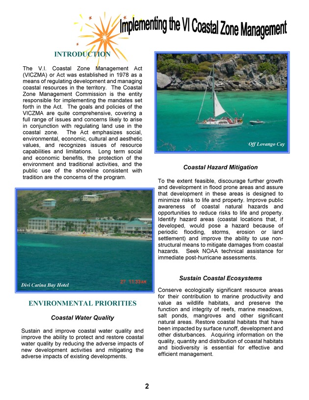 Coastal Views: Virgin Islands Coastal Zone Management Program - Page 2