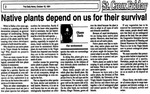 Native plants depended on us fo their survival (October 18, 1991)