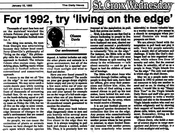 For 1992, try 'living on the edge'