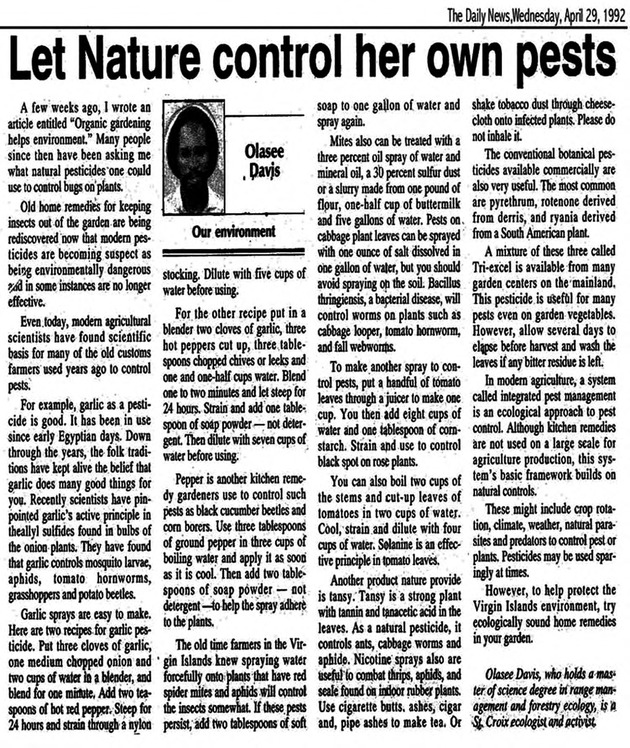 Let nature control her own pests