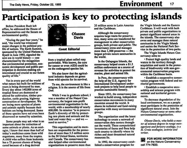 Participation is key to protecting islands