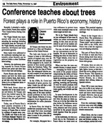 Conference teaches about trees Forest plays a role in Puerto Rico's economy, history