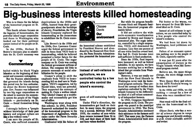 Big-business interests killed homesteading