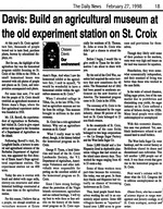 Davis : Build an Agricultural Museum at the Old Experiment Station on St. Croix