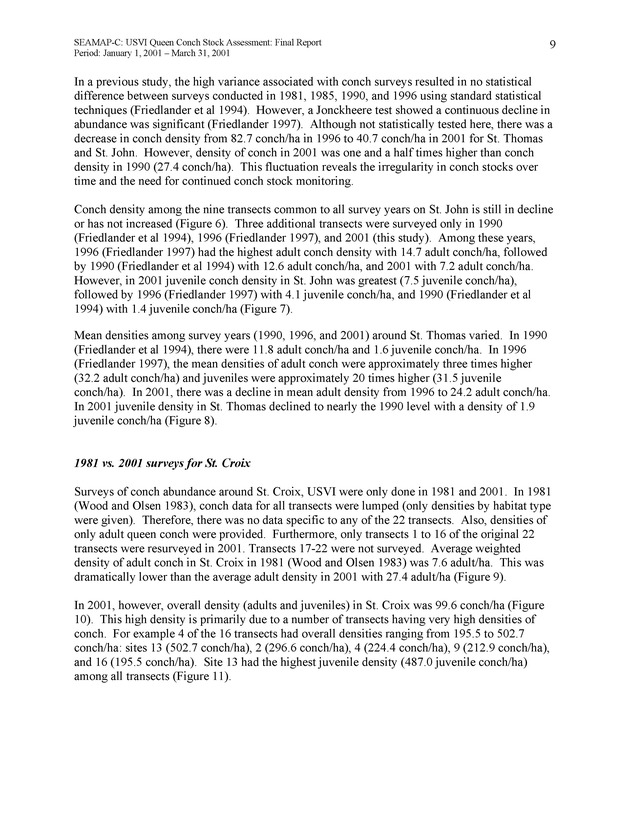 USVI queen conch stock assessment - Page 9