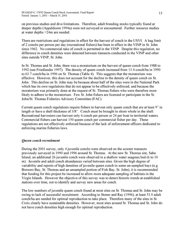 USVI queen conch stock assessment - Page 13