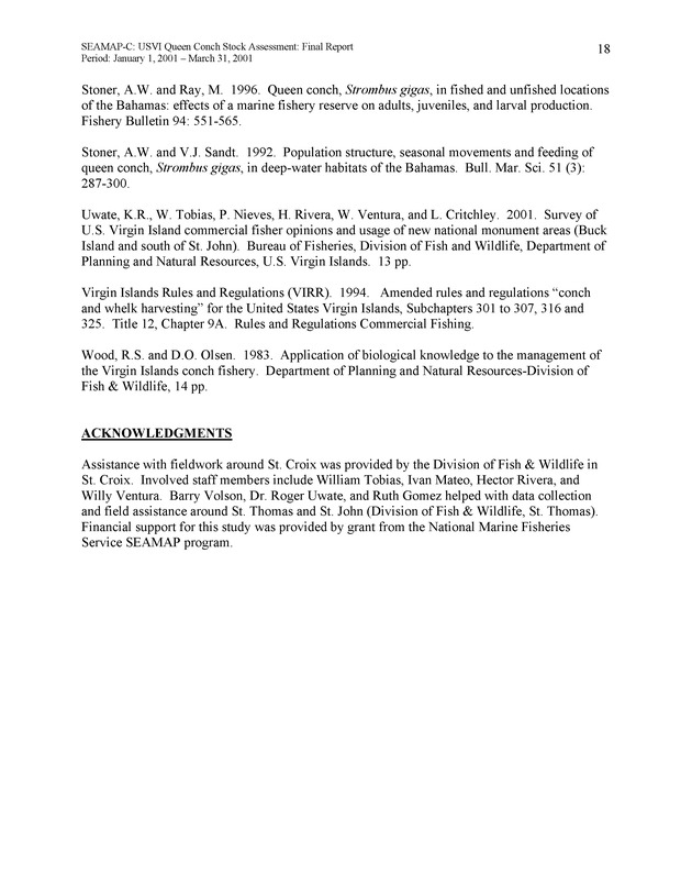 USVI queen conch stock assessment - Page 18