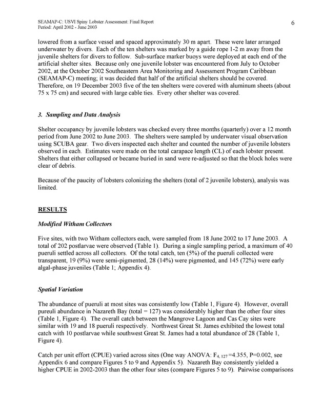 USVI Caribbean spiny lobster assessment - Page 6