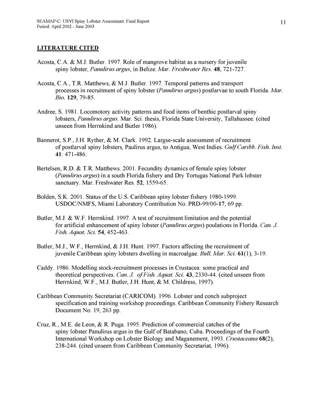 USVI Caribbean spiny lobster assessment - Page 11