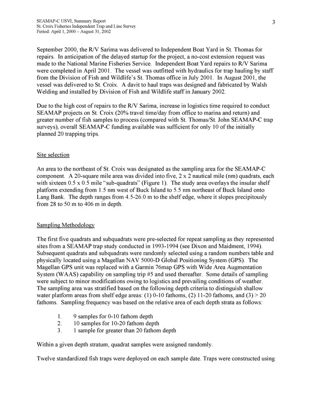 St. Croix Fisheries independent trap and line survey - Page 3