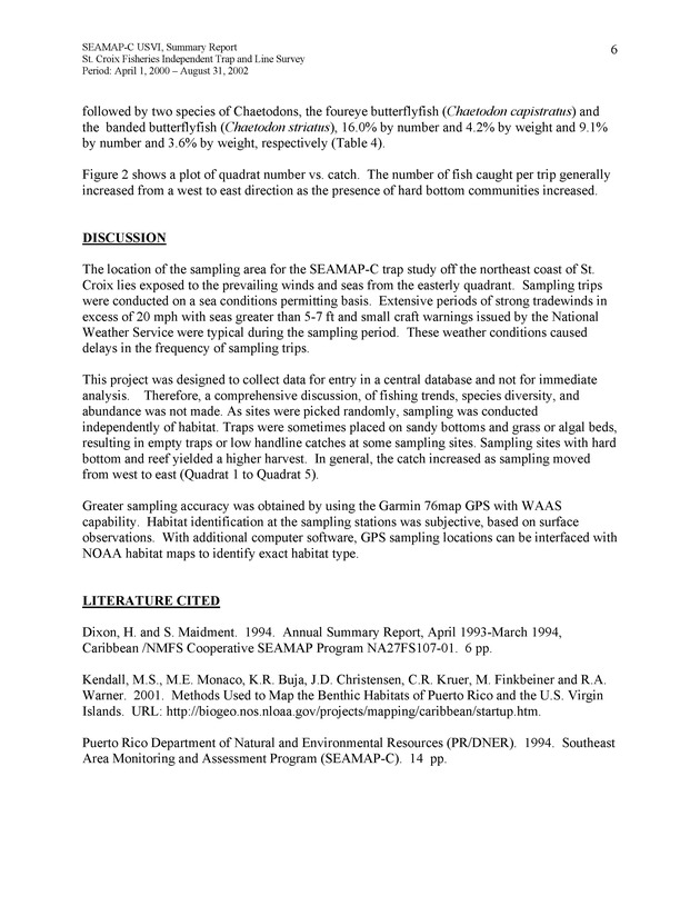 St. Croix Fisheries independent trap and line survey - Page 6