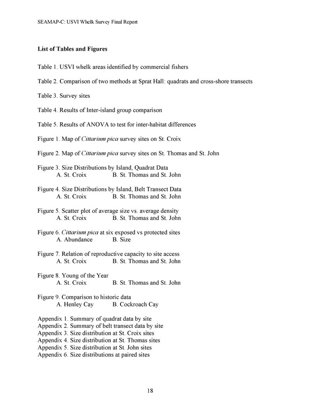 A population survey of the West Indian topshell of whelk (Cittarium pica) in the U.S. Virgin Islands - Page 18