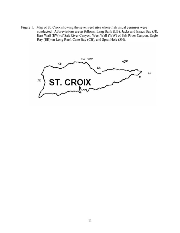 Quantitative estimates of species composition and abundance of fishes, and fish species/habitat associations in St. Croix, U.S. Virgin Islands - Page 11