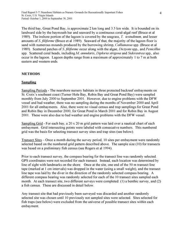 Nearshore habitats as nursery grounds for recreationally important fishes, St. Croix, U.S. Virgin Islands - Page 4