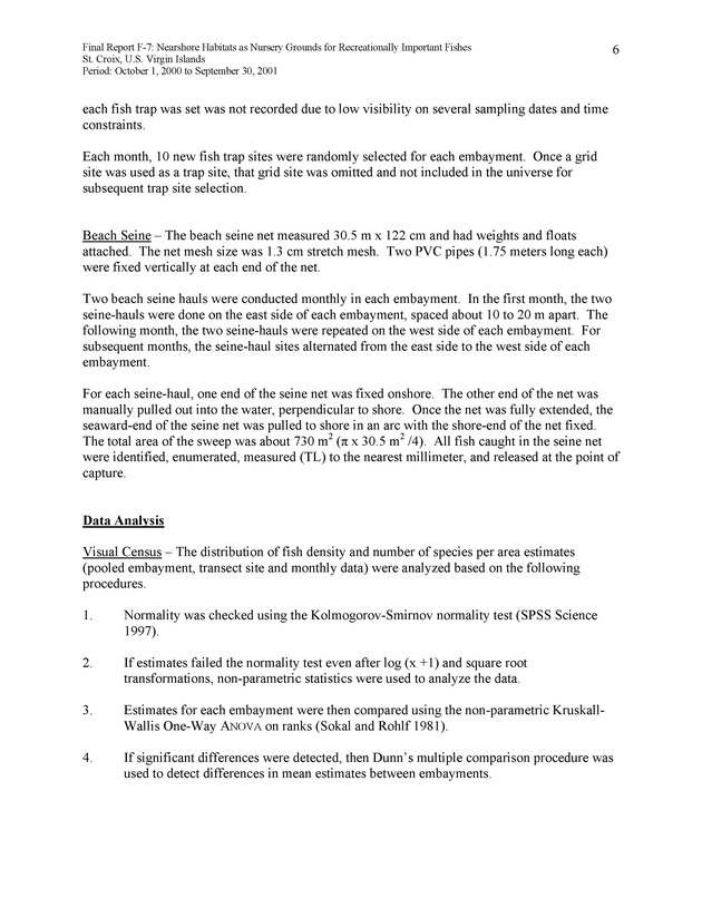 Nearshore habitats as nursery grounds for recreationally important fishes, St. Croix, U.S. Virgin Islands - Page 6