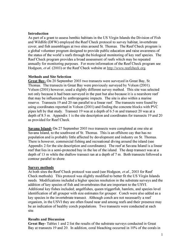 U.S. Virgin Islands reef check surveys - Page 2