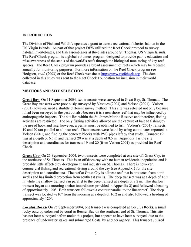 U.S. Virgin Islands reef check surveys - Page 2