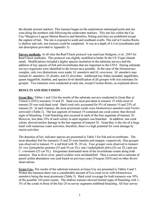 U.S. Virgin Islands reef check surveys - Page 3