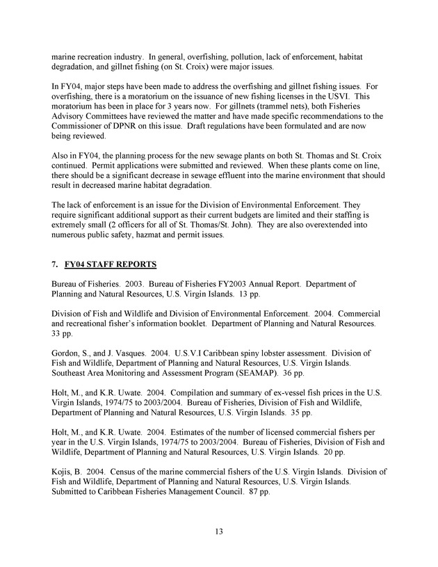 Annual report of the Division of Fish & Wildlife - Page 13