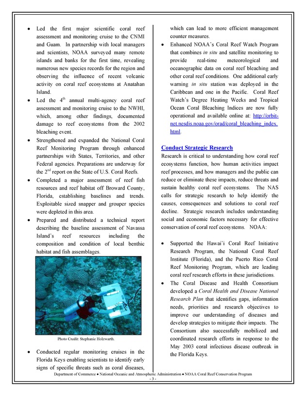 Coral Reef Conservation Program : summary of accomplishments - Page 3