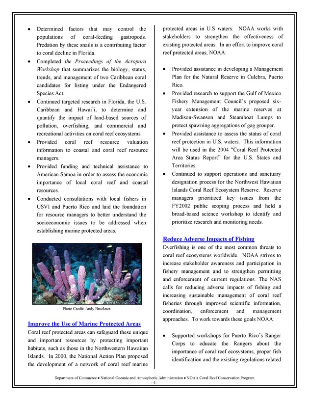 Coral Reef Conservation Program : summary of accomplishments - Page 4