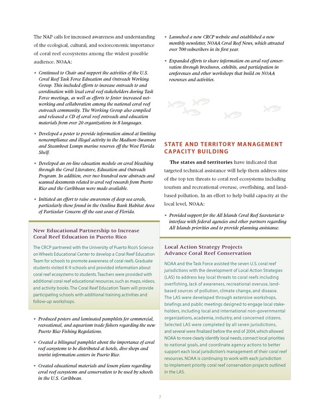 Coral Reef Conservation Program : summary of accomplishments - Page 7