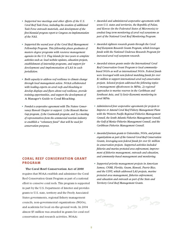 Coral Reef Conservation Program : summary of accomplishments - Page 8