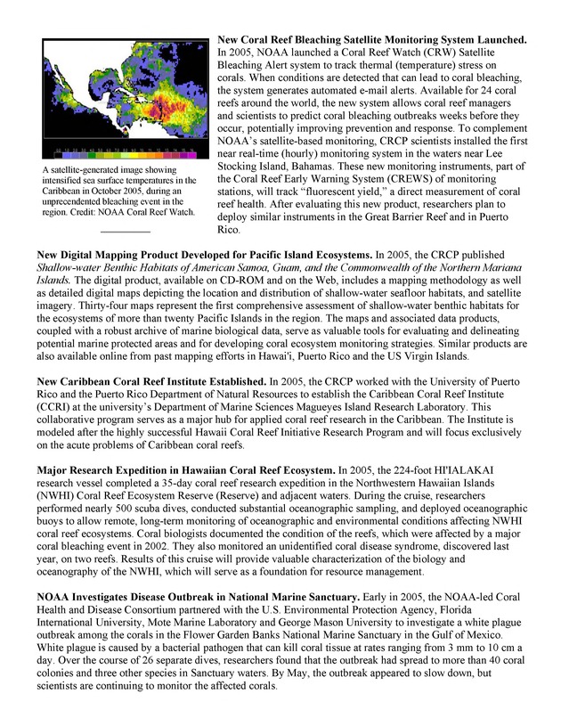 Coral Reef Conservation Program : summary of accomplishments - Page 2