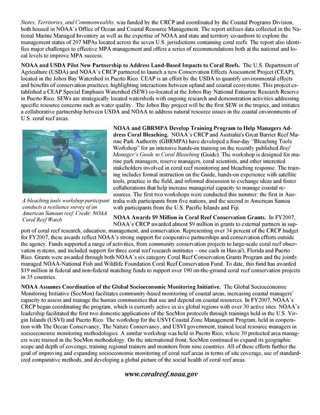 Coral Reef Conservation Program : summary of accomplishments - Page 2