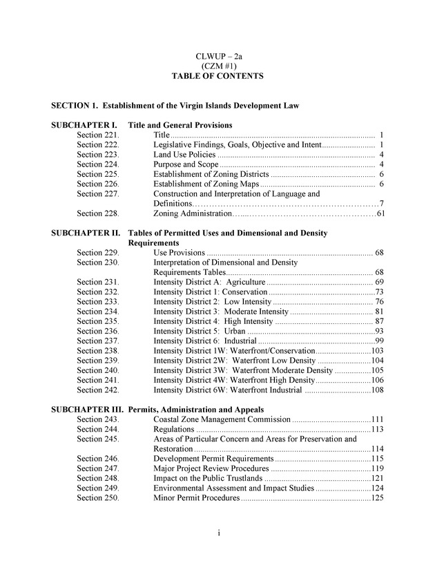 Virgin Islands development law - Page i